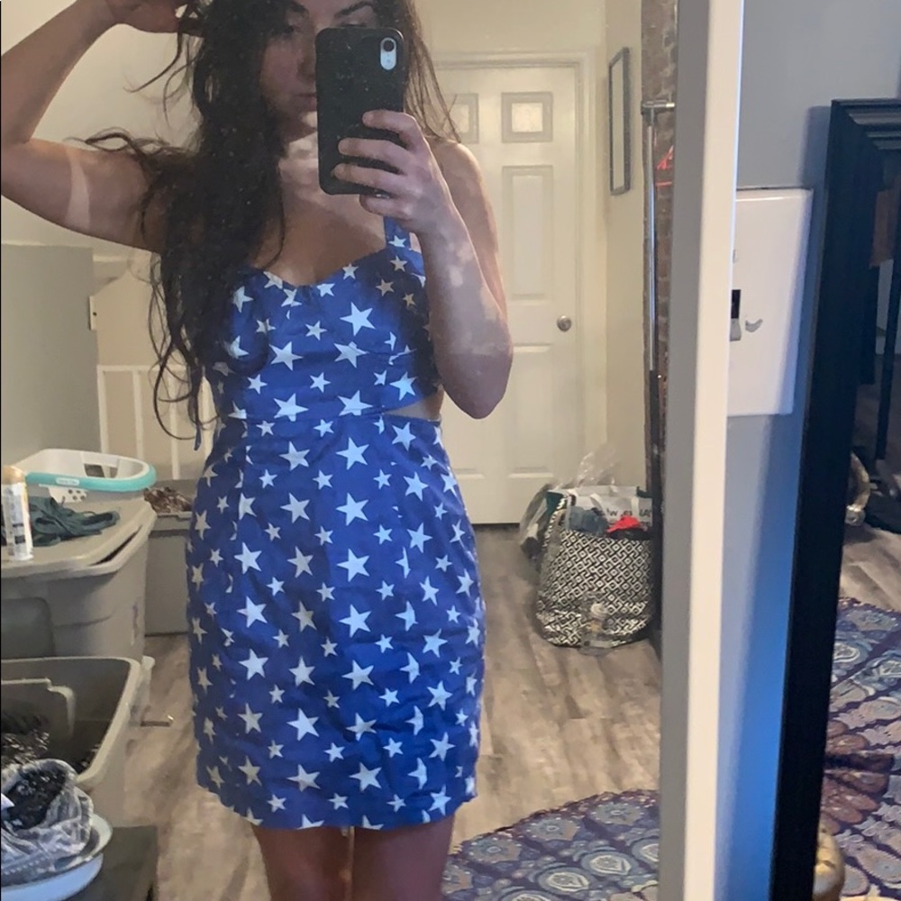 Stars blue dress bustier cut out